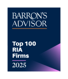 Barron's Advisor Top 100 RIA Firms 2025 logo.