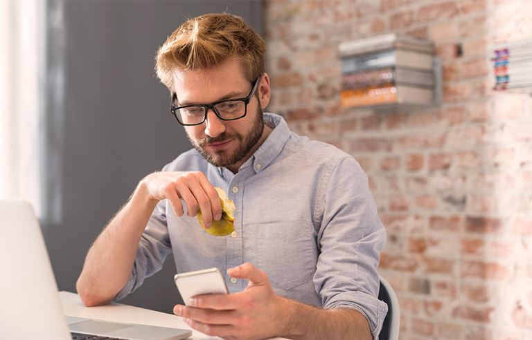 Image of man on phone