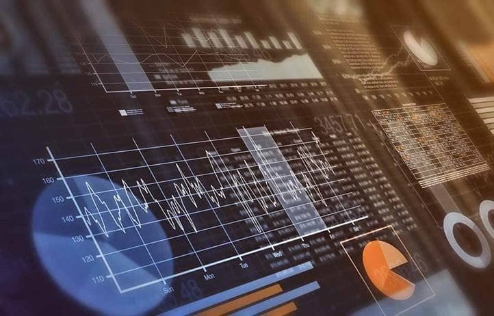 Graphs and charts depicting data analytics information and insights.