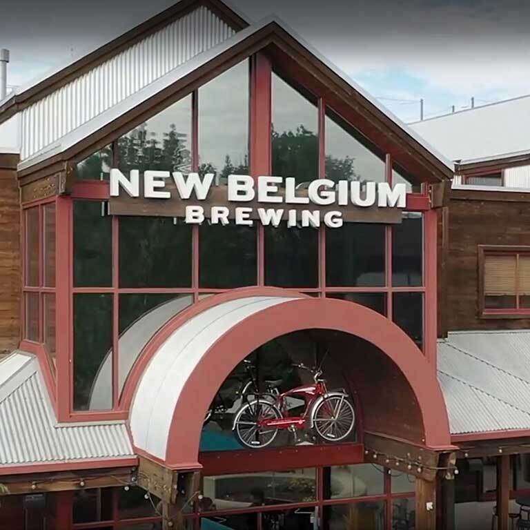 Exterior photo of a New Belgium Brewing Company location