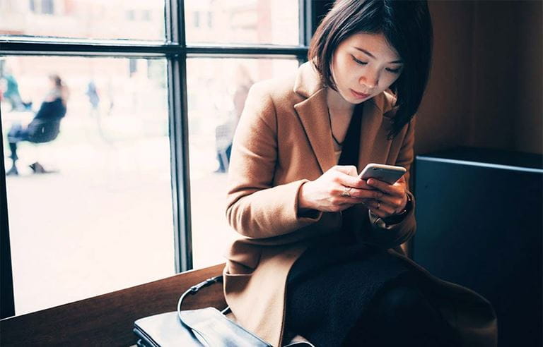 Woman on smartphone