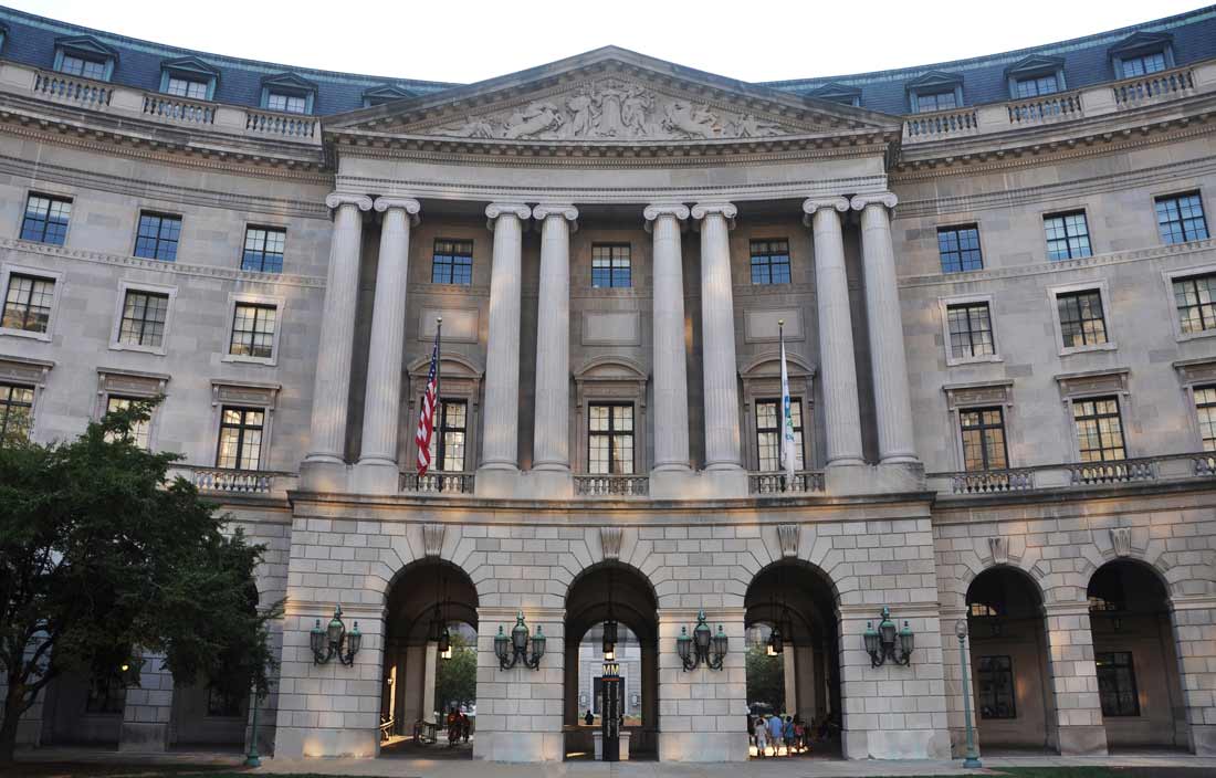 Front of government building.