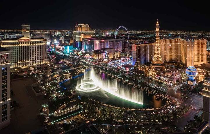 Aerial view of Las Vegas.