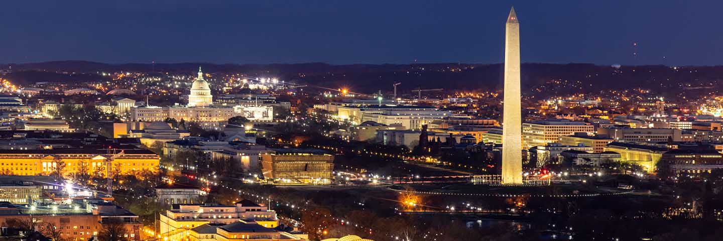 Aerial view of Washington D.C.