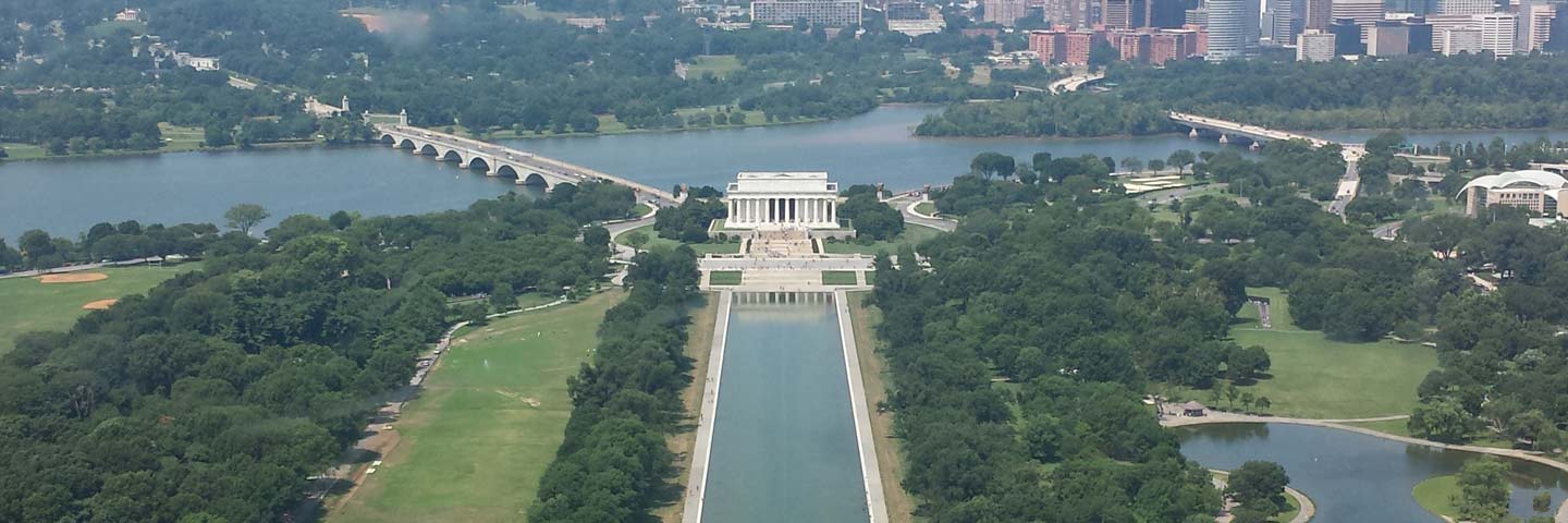 Aerial view of Washington mall.