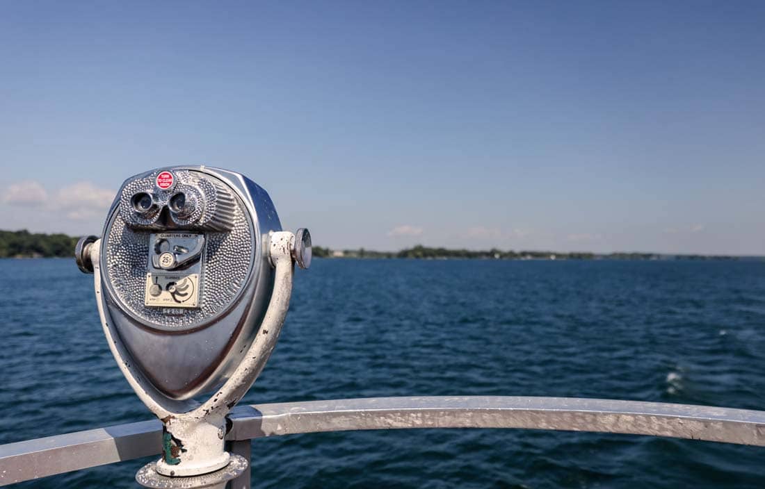 View of a river in the distance.