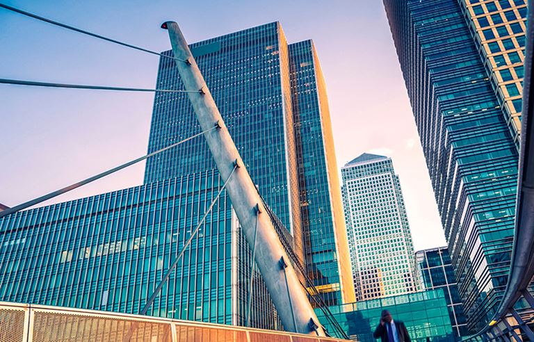 Image of buildings from a bridge