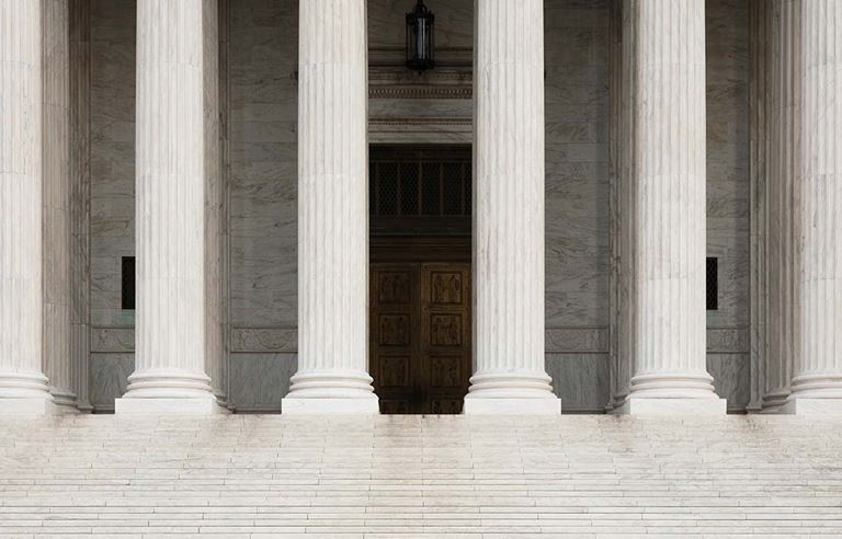 Front of U.S. government building.