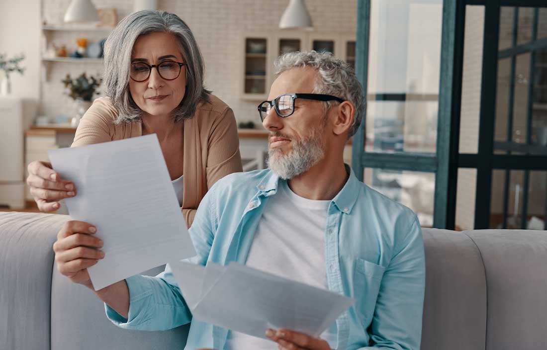 Couple assessing their estate plan.