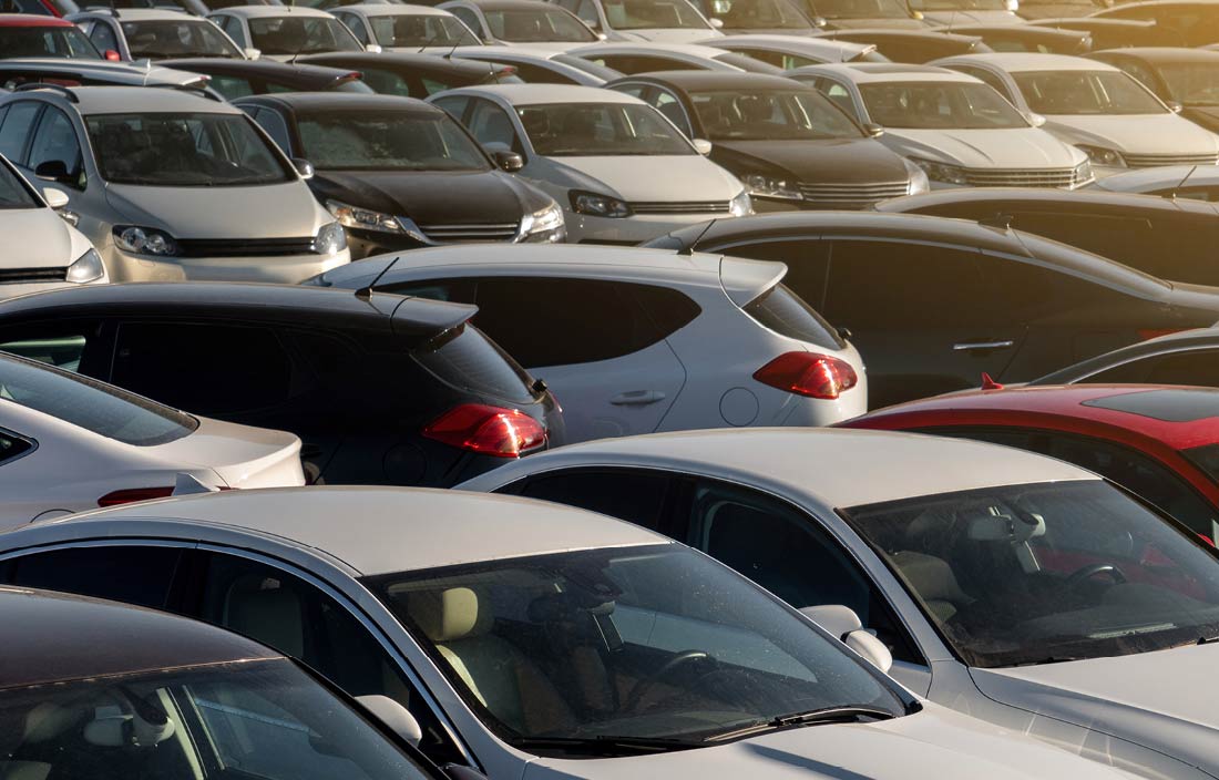 Photo of cars in a car lot