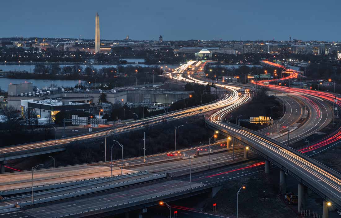 Aerial view of Washington D.C.