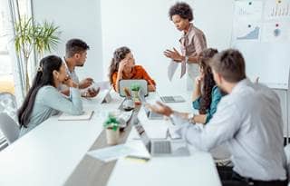 Group of tax professionals in a meeting.