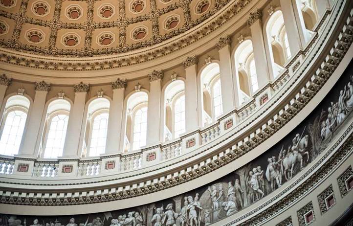 Close up view of a building with intricate architecture