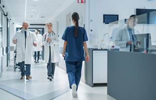 Busy hospital hallway.