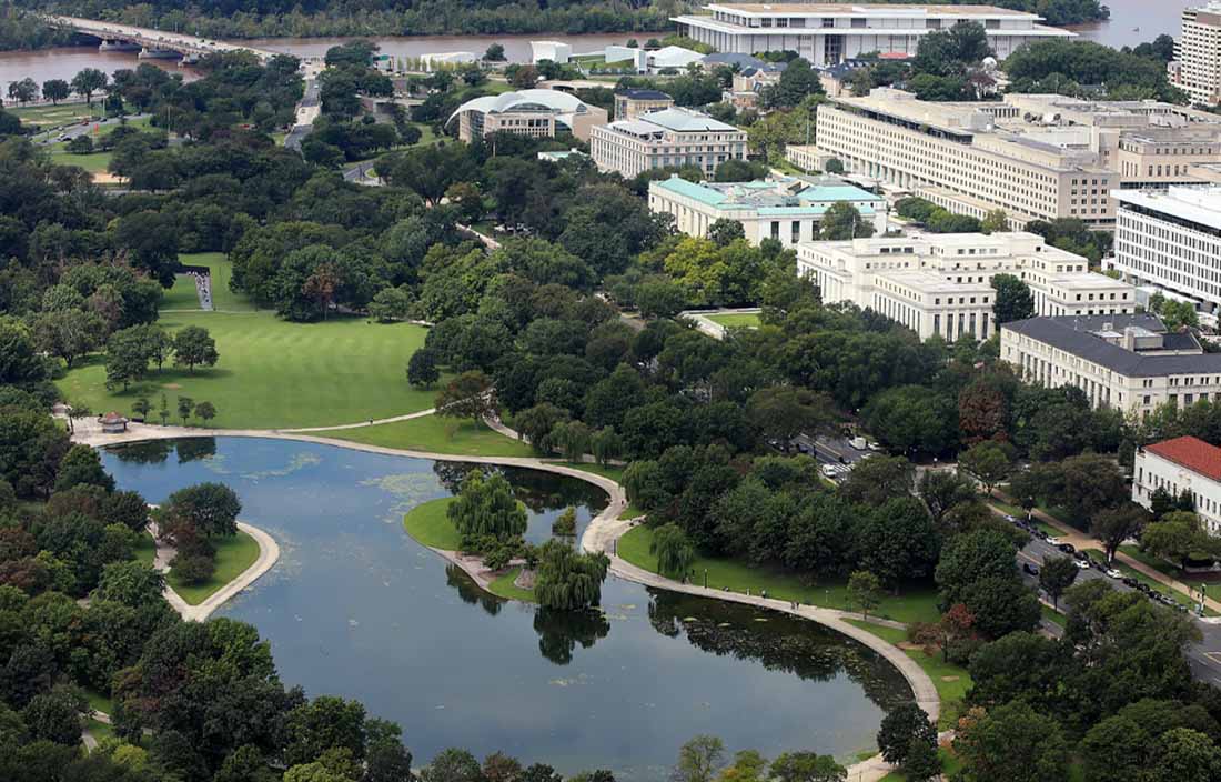 Aerial view of Washington D.C.