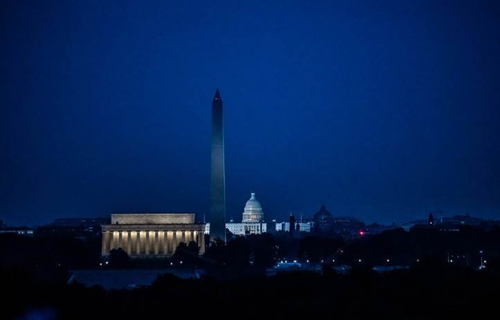 View of Washington D.C. at night.