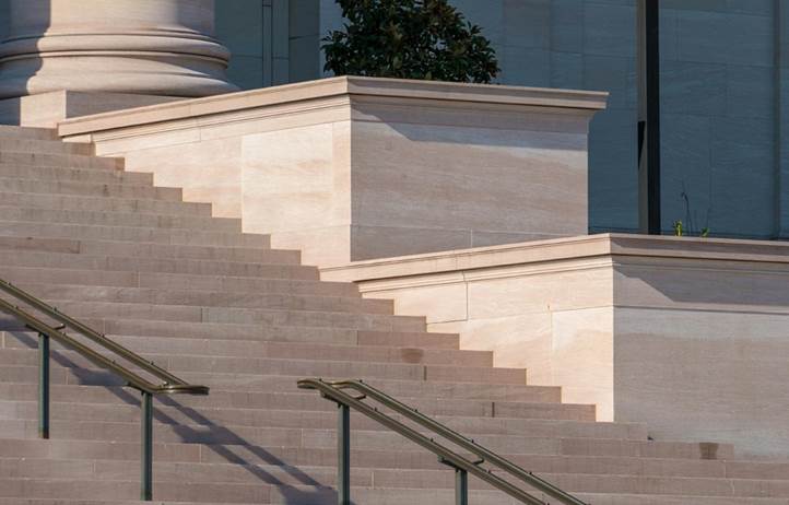 Steps and building facade.