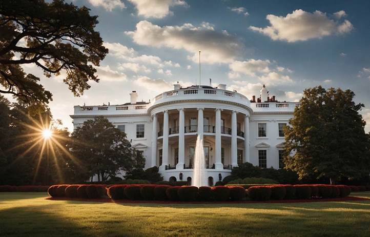White House on a cloudy day.