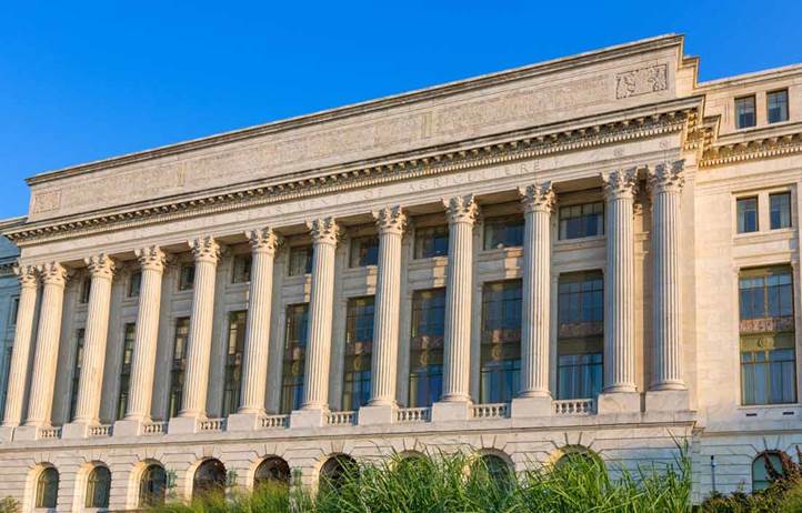 Exterior of U.S. government building.