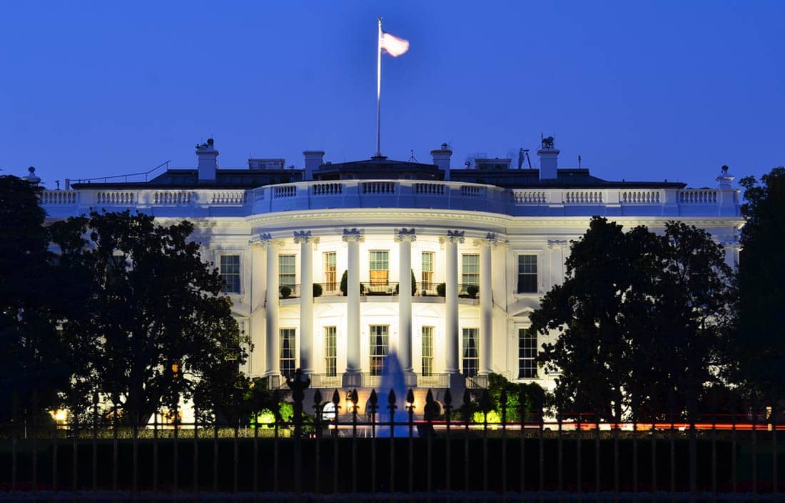 White House at night.