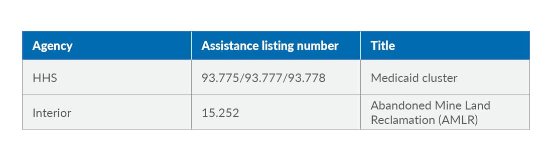Chart showing OMB programs designated at higher risk.