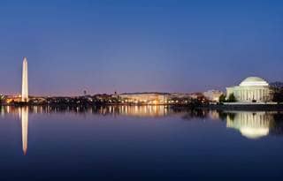 Washington D.C. at night.