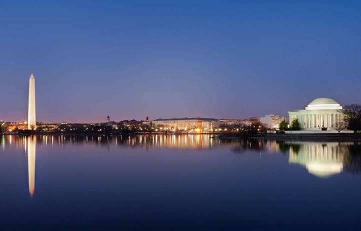 Washington D.C. at night.