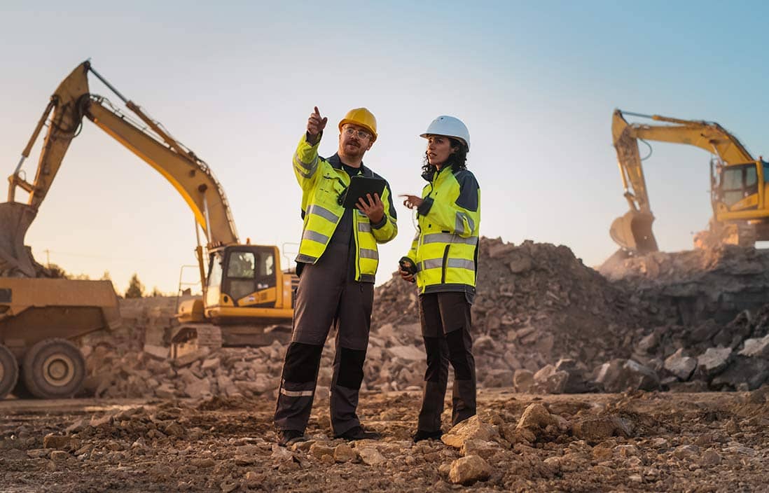Workers at a construction site.