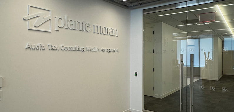 Photo of Plante Moran New York City office front lobby