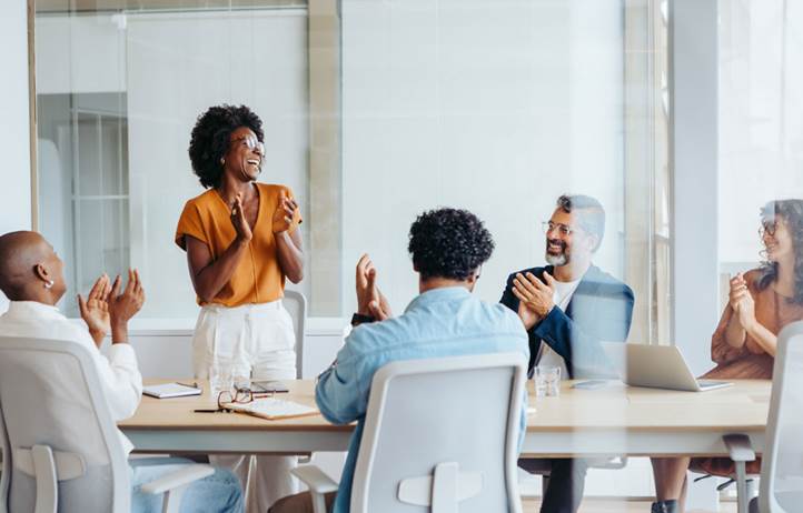 Business professionals in a meeting.