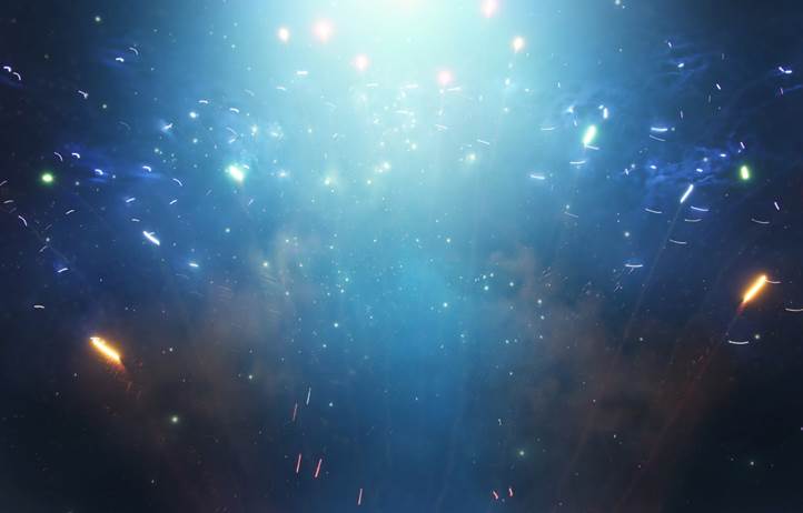 Abstract blue confetti.