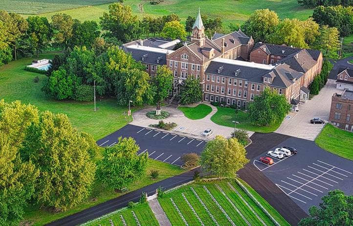 Adorers of the Blood of Christ Ruma Motherhouse drone shot of the property
