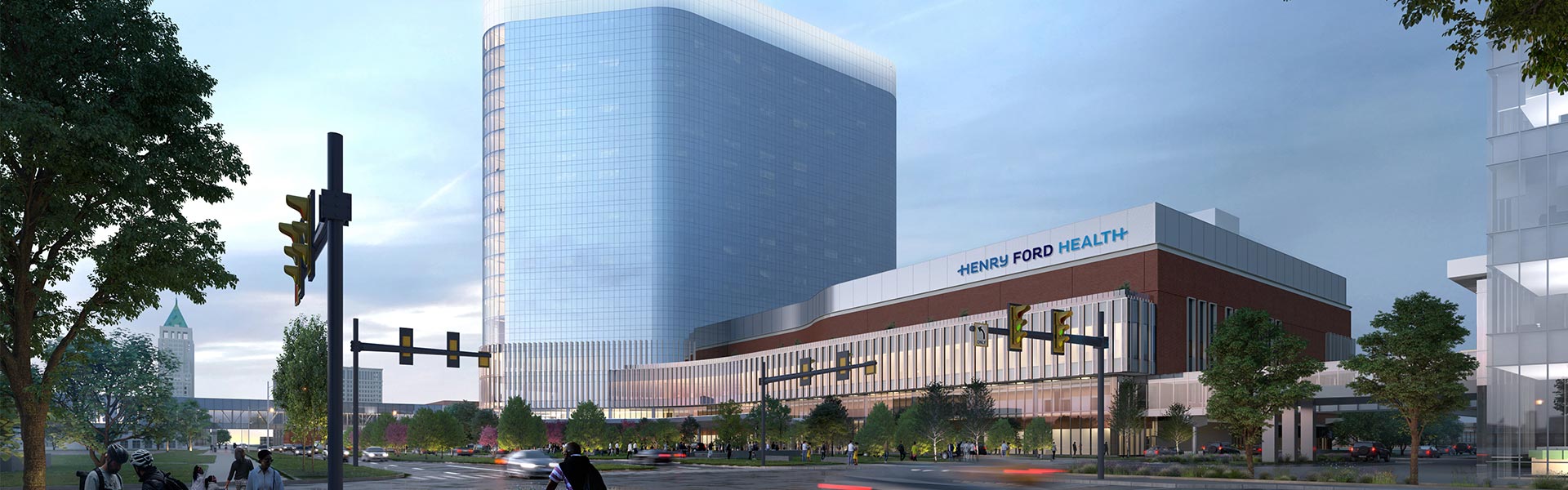 Henry Ford Health Future of Health Detroit Rendering of the Exterior of the Hospital Expansion