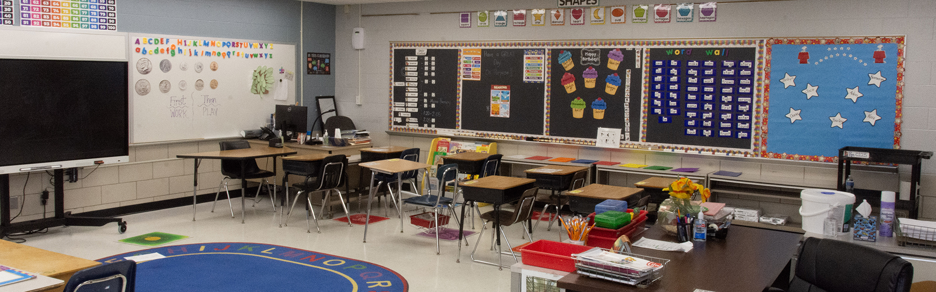 Classroom interior for elementary students in Southfield Public School.