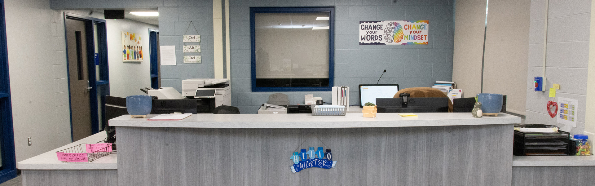 Admin's office in Southfield Public School building.