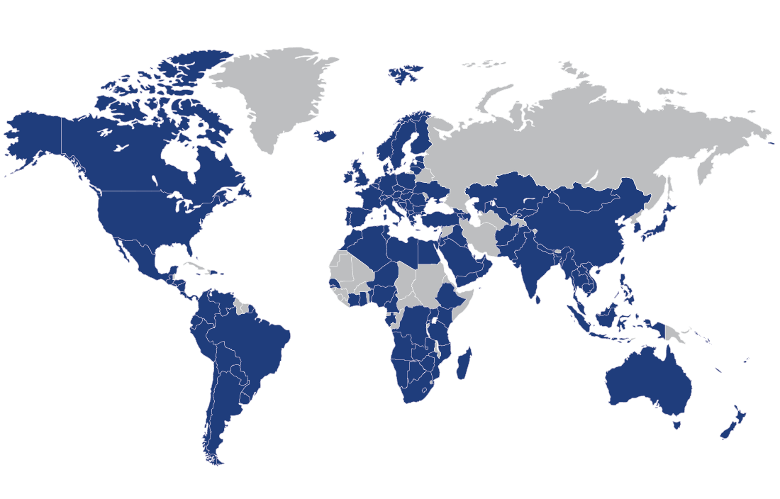 Infographic showing all of the countries Plante Moran operates in.