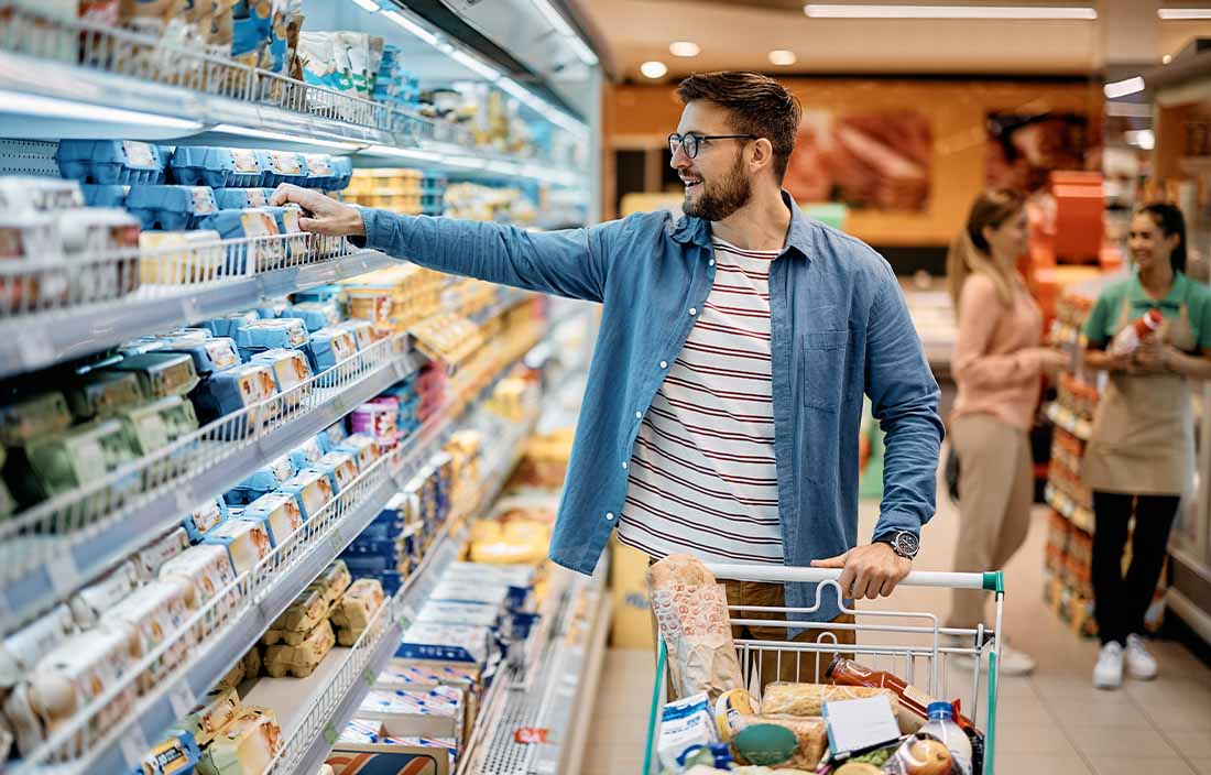 Consumer at a grocery store