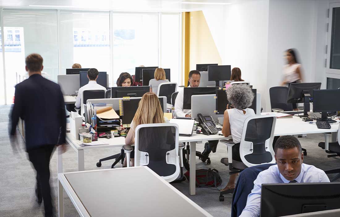 Individuals in a professional workspace