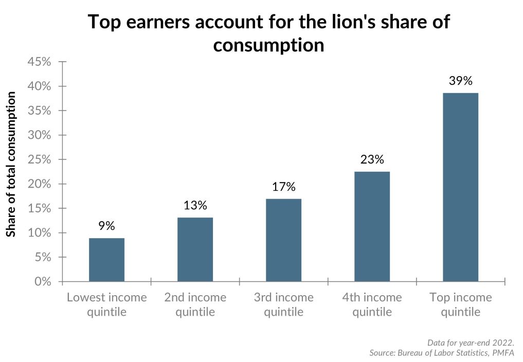 Top earners account for the lion's share of consumption